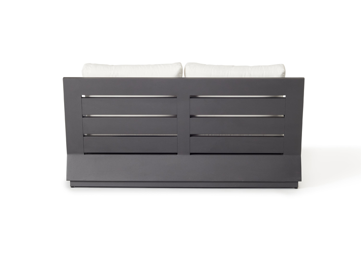 Sonora Modern Deep Seating Outdoor Loveseat with Charcoal Aluminum Frame