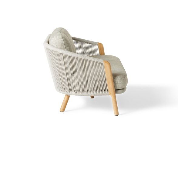 Avila Teak and Woven Rope Outdoor Loveseat