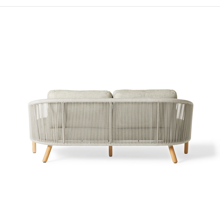 Avila Teak and Woven Rope Outdoor Loveseat