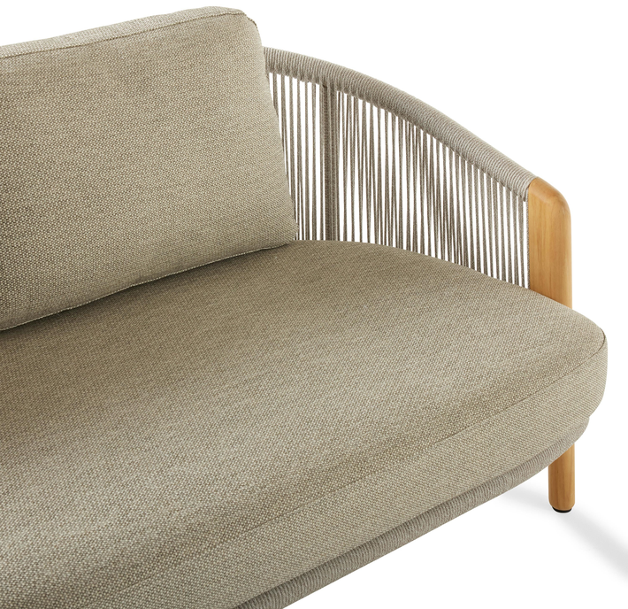 Avila Teak and Woven Rope Outdoor Loveseat
