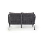 Montecito Outdoor Loveseat Charcoal Aluminum Frame with Rope