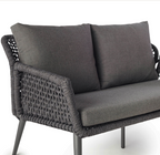 Montecito Outdoor Loveseat Charcoal Aluminum Frame with Rope