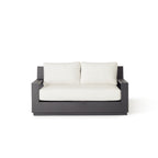 Sonora Modern Deep Seating Outdoor Loveseat with Charcoal Aluminum Frame