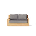 Sonora Teak Outdoor Loveseat with Natural Finish and Cushions