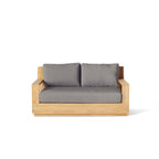 Sonora Teak Outdoor Loveseat with Natural Finish and Cushions