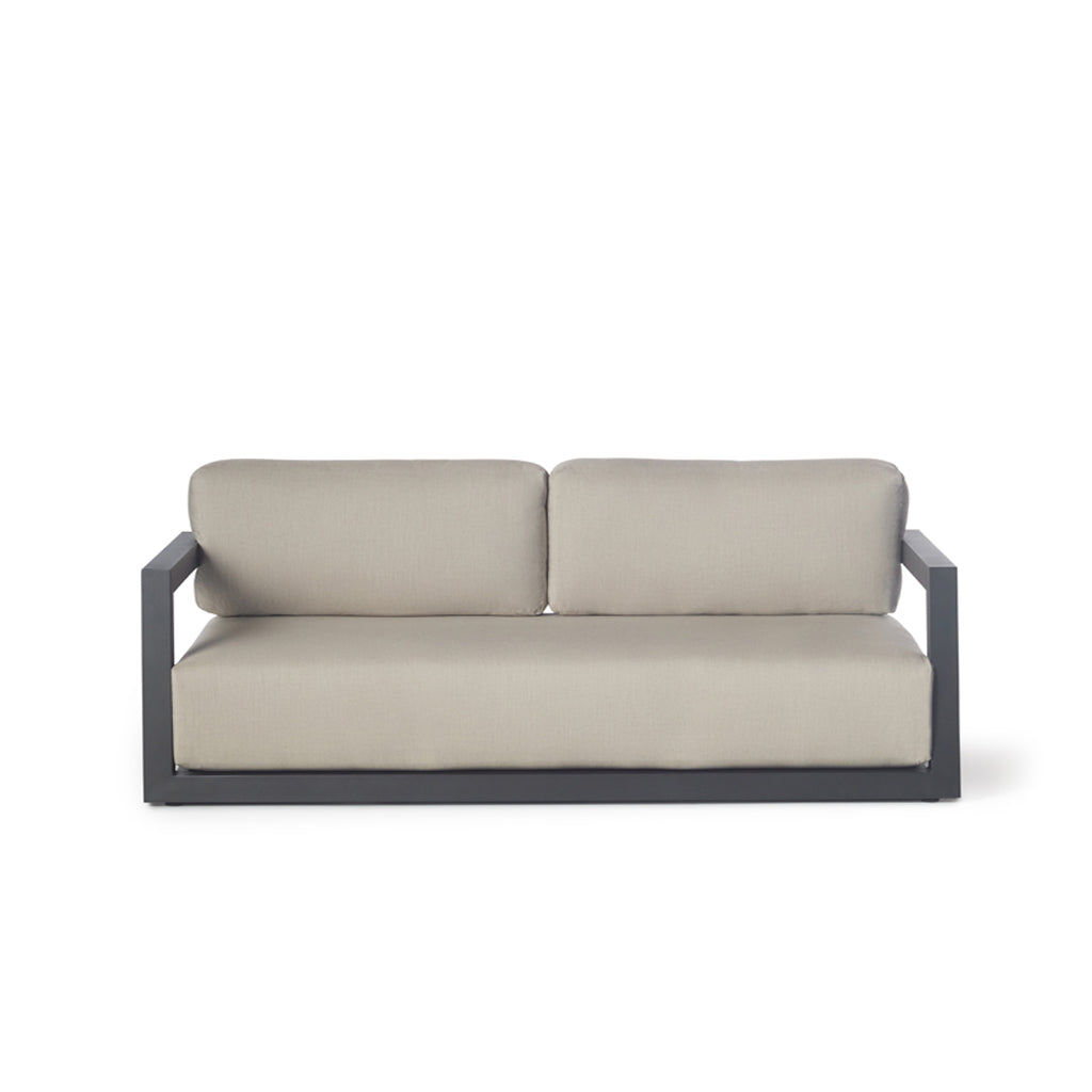 Vista Modern Aluminum Loveseat with Charcoal Frame Cushion Seating