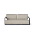 Vista Modern Aluminum Loveseat with Charcoal Frame Cushion Seating
