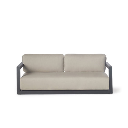 Vista Modern Aluminum Loveseat with Charcoal Frame Cushion Seating