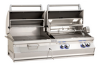 Fire Magic Aurora A830i Gas/Charcoal Combo Built-In Grill with Analog Thermometers
