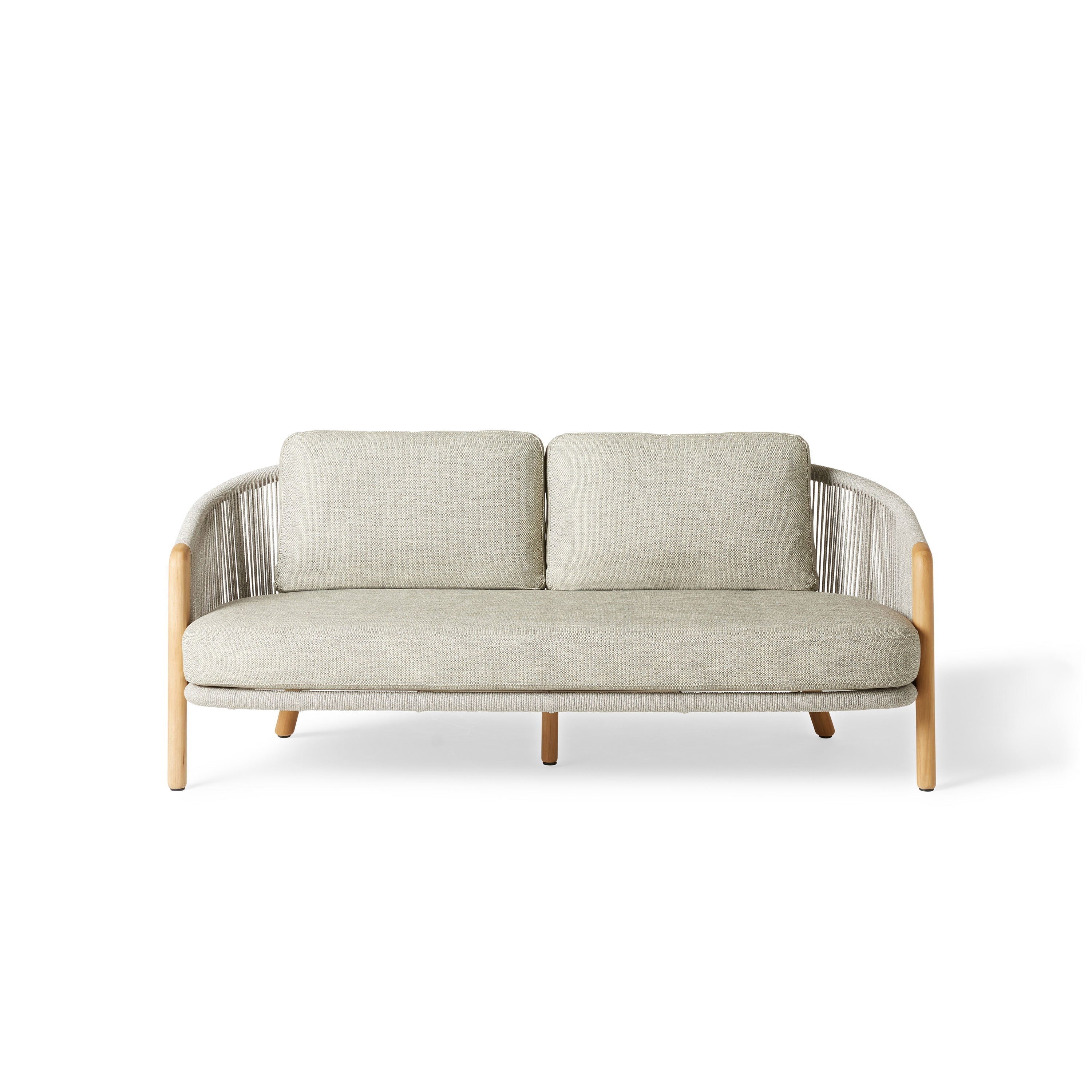 Avila Teak and Woven Rope Outdoor Loveseat