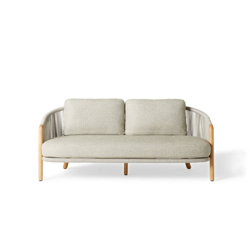 Avila Teak and Woven Rope Outdoor Loveseat
