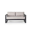 Belvedere Collection Outdoor Loveseat in Charcoal Aluminum Frame