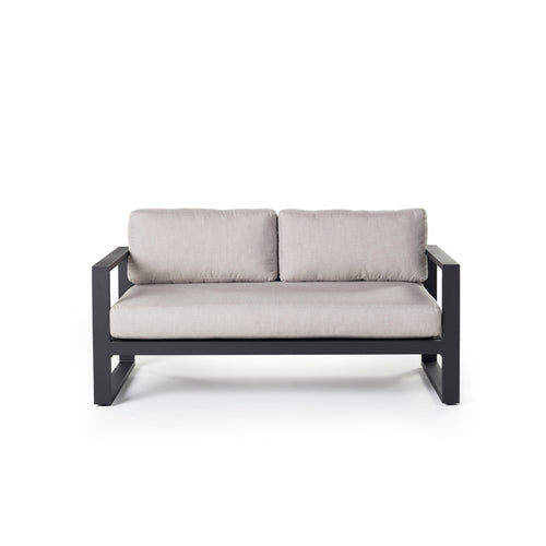 Belvedere Collection Outdoor Loveseat in Charcoal Aluminum Frame