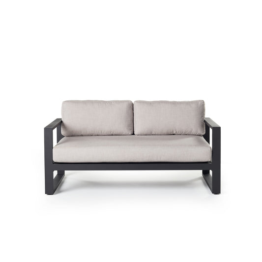 Belvedere Collection Outdoor Loveseat in Charcoal Aluminum Frame