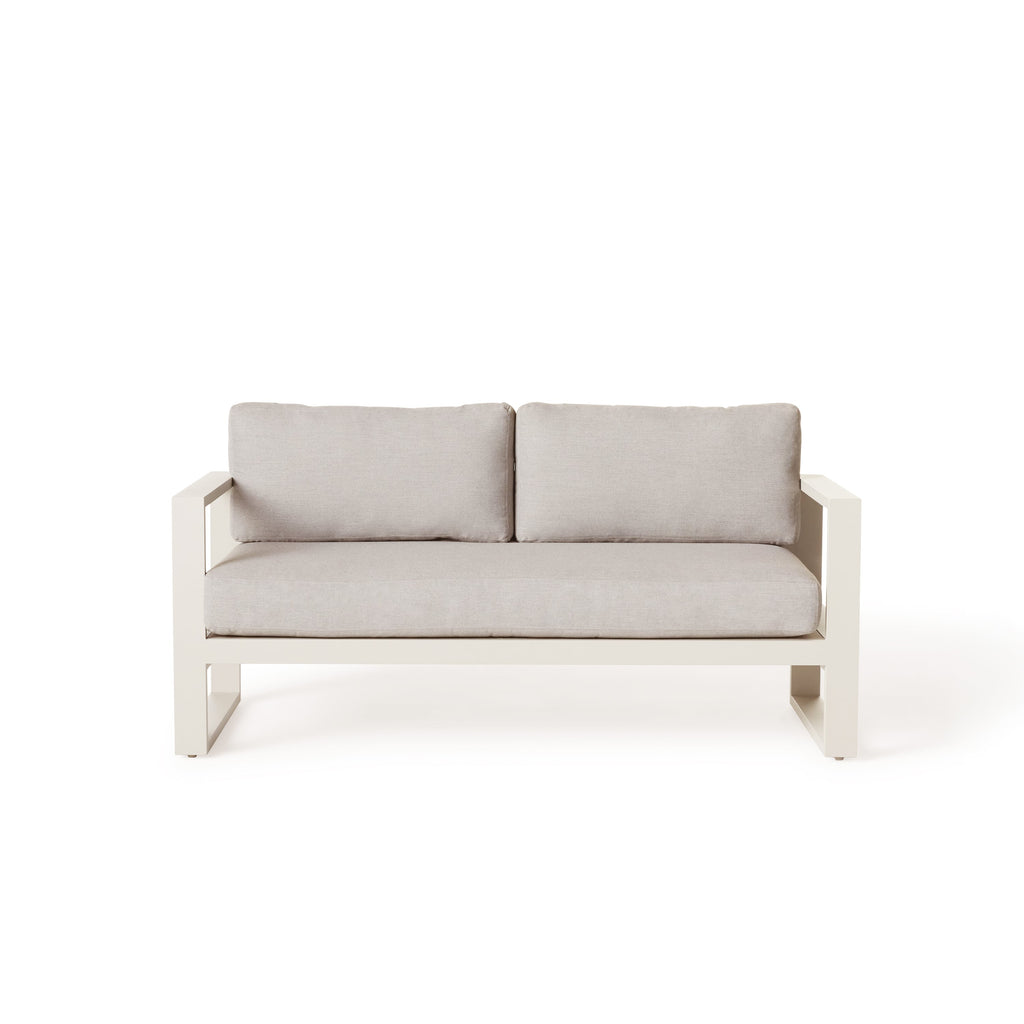 Belvedere Modern Aluminum Outdoor Loveseat in Dune Finish