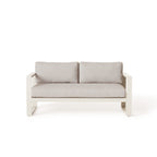 Belvedere Modern Aluminum Outdoor Loveseat in Dune Finish