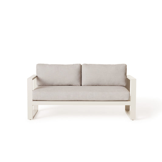 Belvedere Modern Aluminum Outdoor Loveseat in Dune Finish