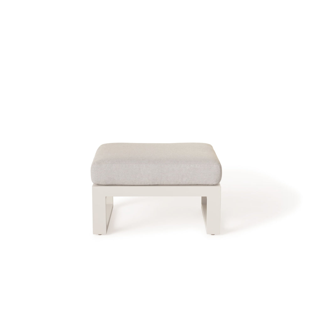 Belvedere Ottoman in Dune Aluminum