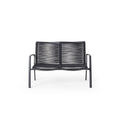 Diablo Outdoor Loveseat Aluminum Frame Woven Rope Charcoal