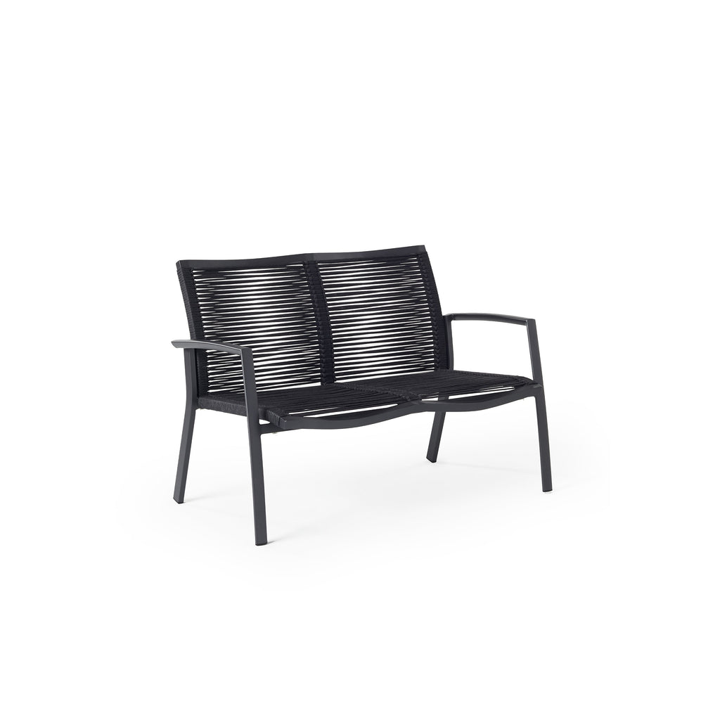 Diablo Outdoor Loveseat Aluminum Frame Woven Rope Charcoal