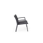 Diablo Outdoor Loveseat Aluminum Frame Woven Rope Charcoal