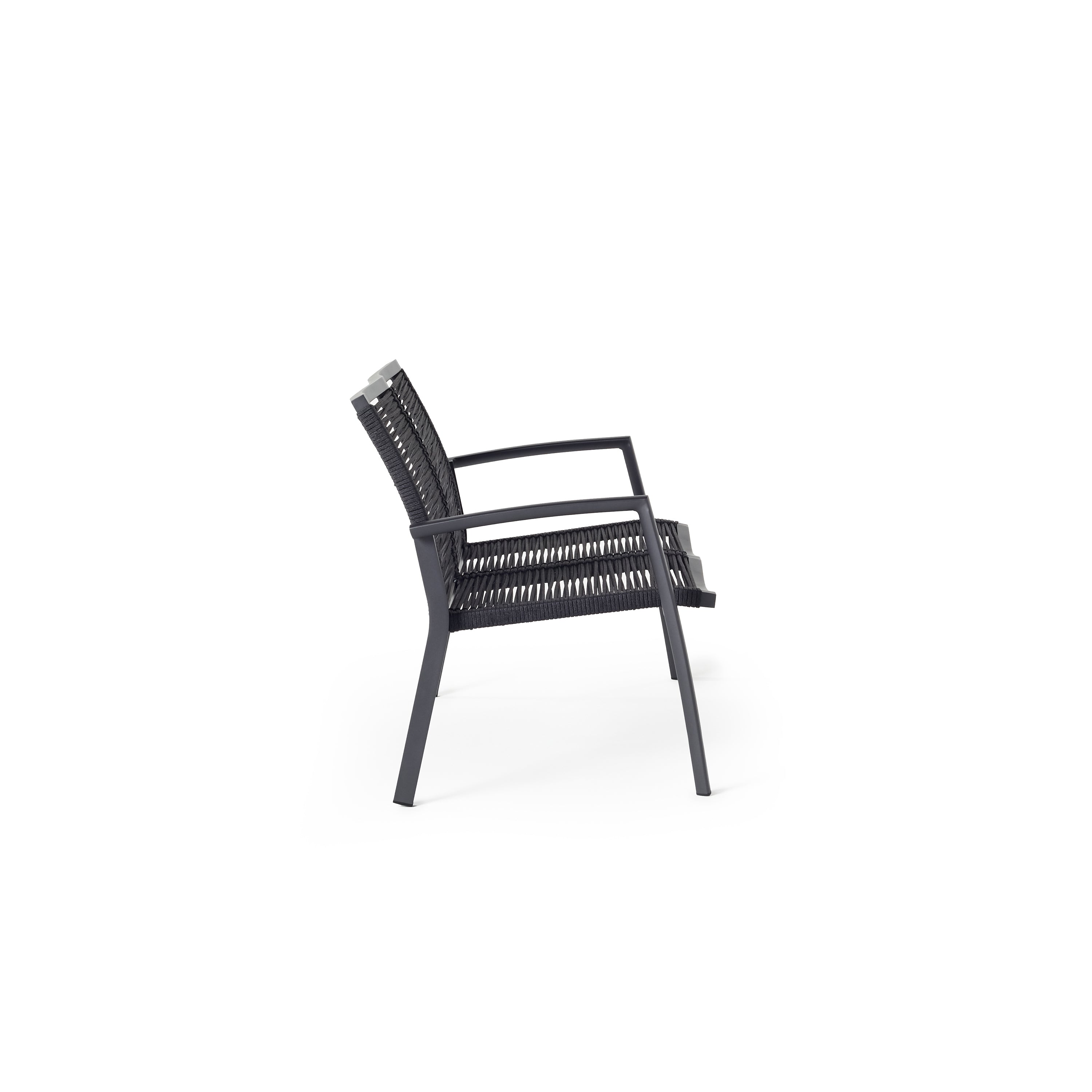 Diablo Outdoor Loveseat Aluminum Frame Woven Rope Charcoal