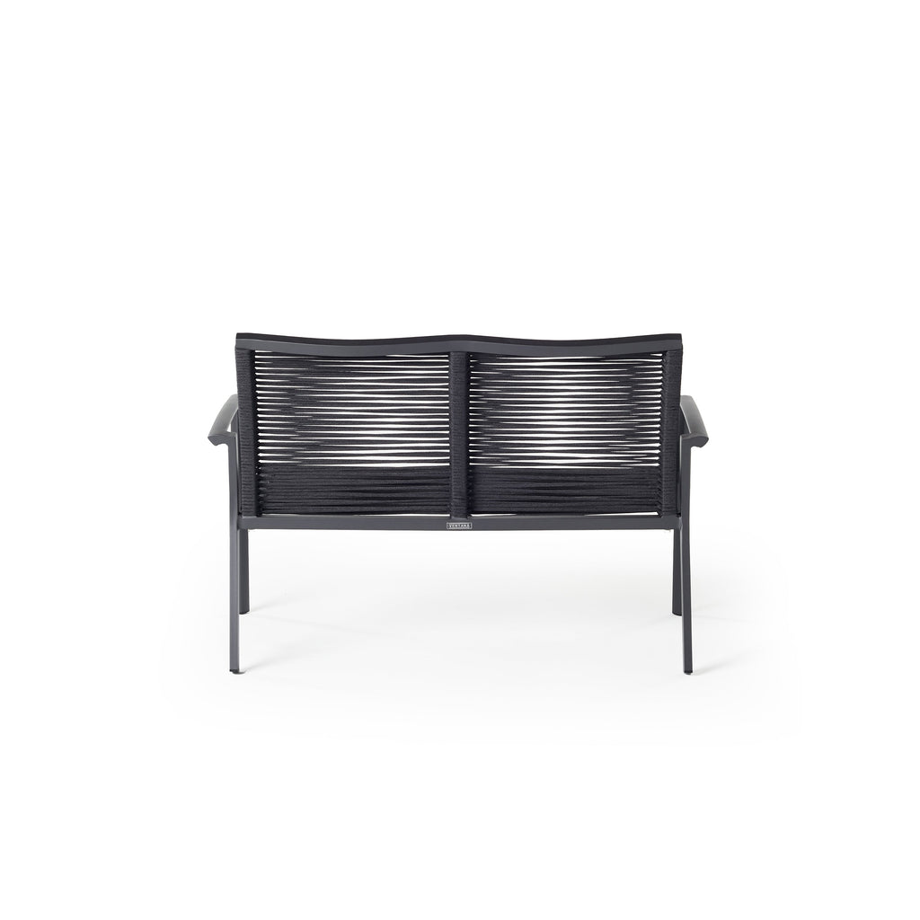 Diablo Outdoor Loveseat Aluminum Frame Woven Rope Charcoal
