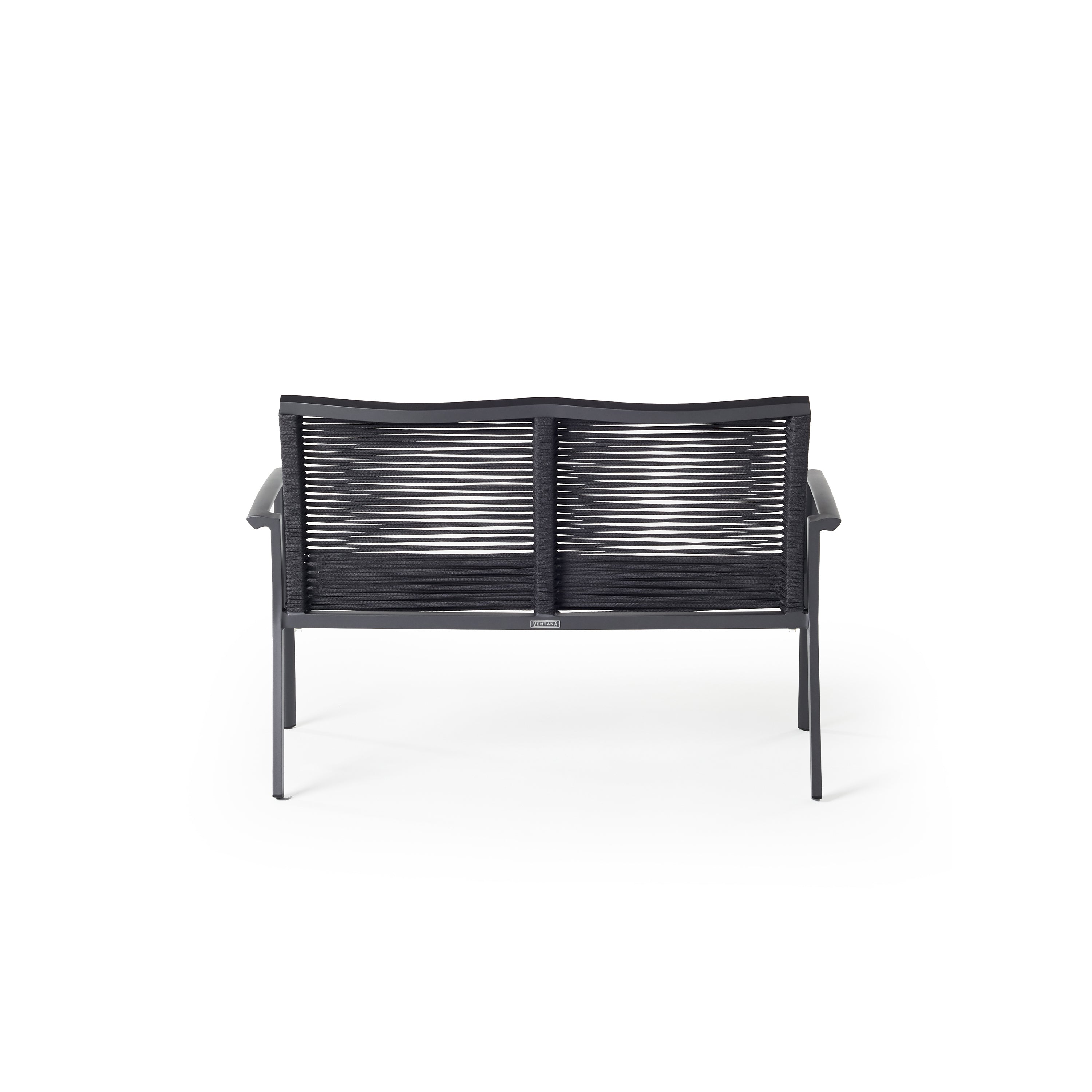 Diablo Outdoor Loveseat Aluminum Frame Woven Rope Charcoal