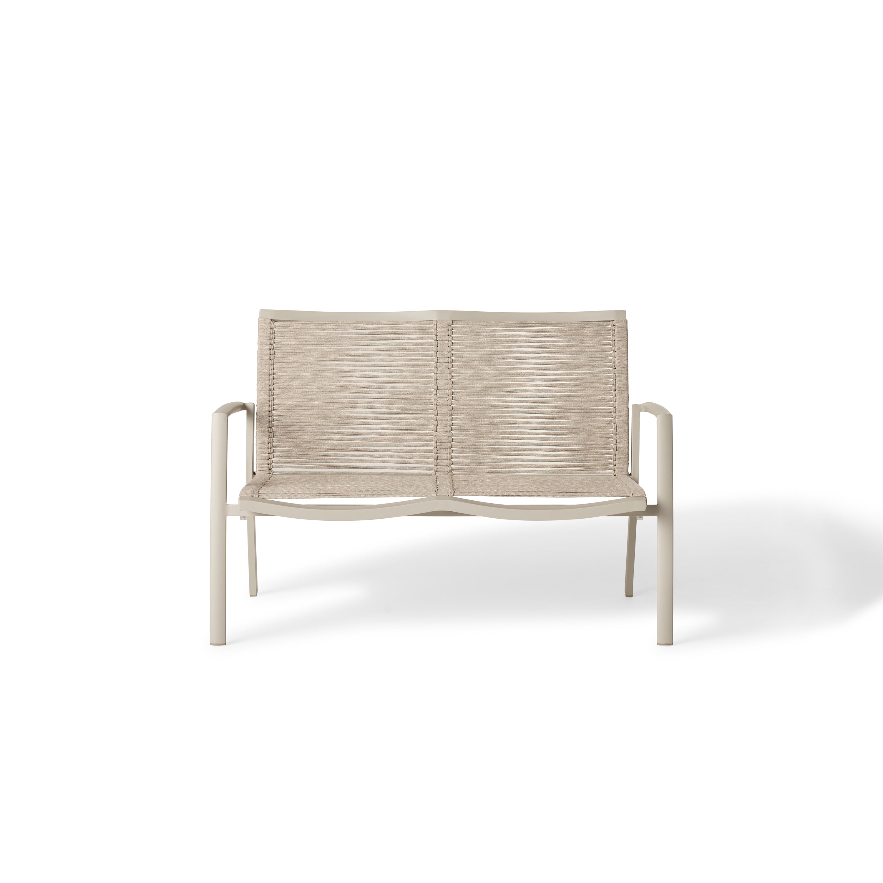 Diablo Loveseat Sculpted Aluminum Frame with Flat Woven Rope