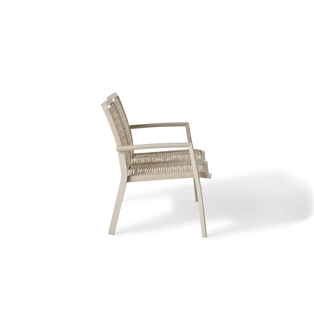 Diablo Loveseat Sculpted Aluminum Frame with Flat Woven Rope