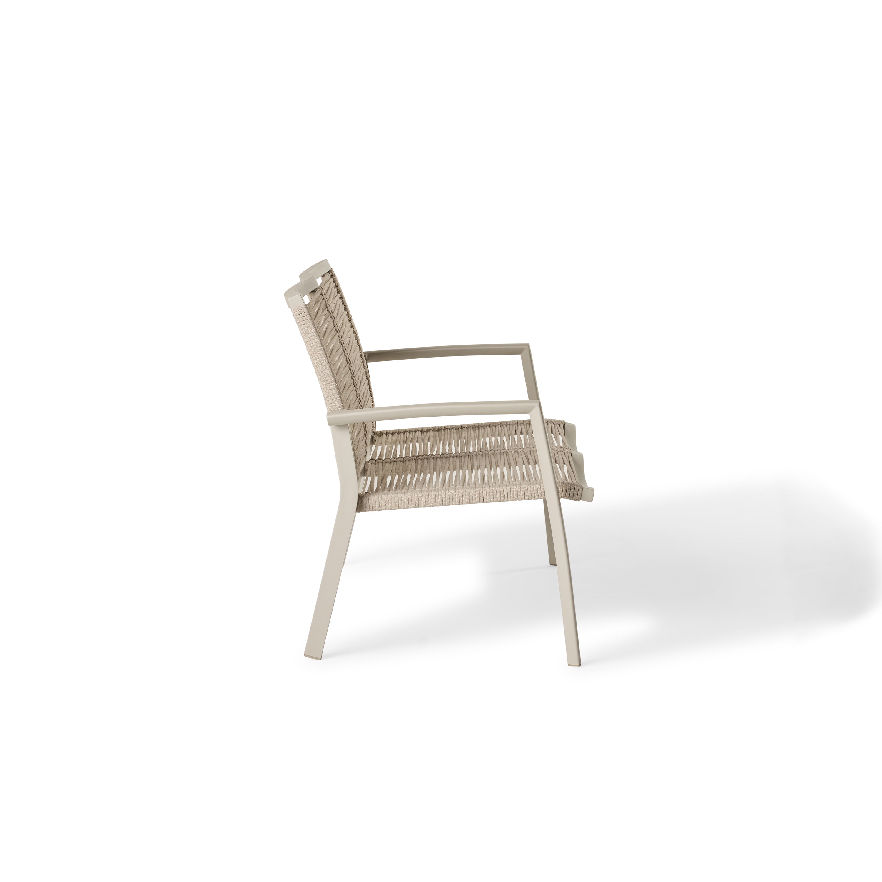 Diablo Loveseat Sculpted Aluminum Frame with Flat Woven Rope