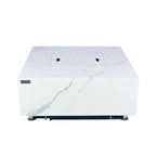 Elementi Plus Bianco 40" Marble Porcelain Fire Table - Bianco White
