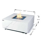 Elementi Plus Bianco White Marble Porcelain Fire Table OFP103BW