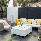 Elementi Plus Bianco 40" Marble Porcelain Fire Table - Bianco White