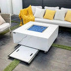 Elementi Plus Bianco 40" Marble Porcelain Fire Table - Bianco White