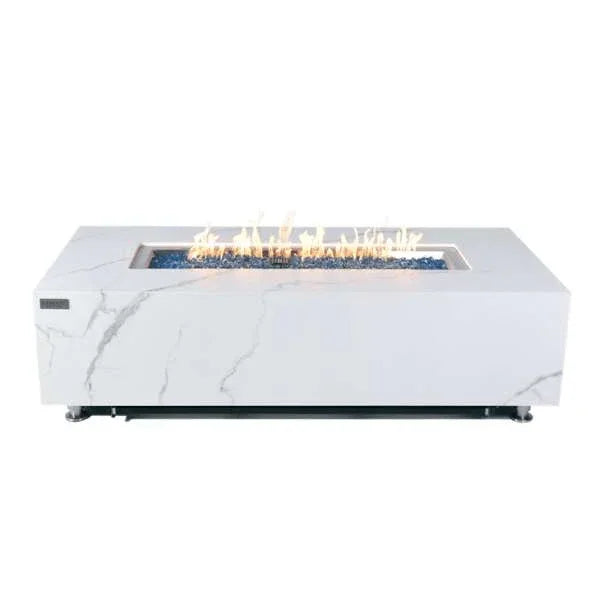Elementi Plus Carrara Marble Pocelain Fire Table OFP121BW
