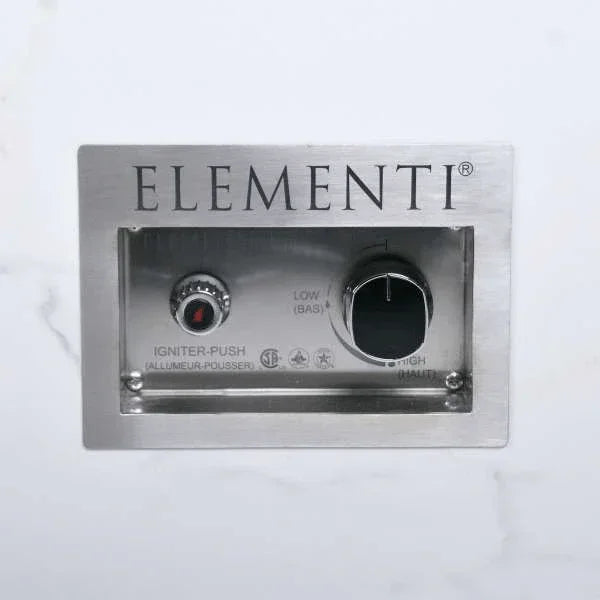 Elementi Plus Carrara Marble Pocelain Fire Table OFP121BW