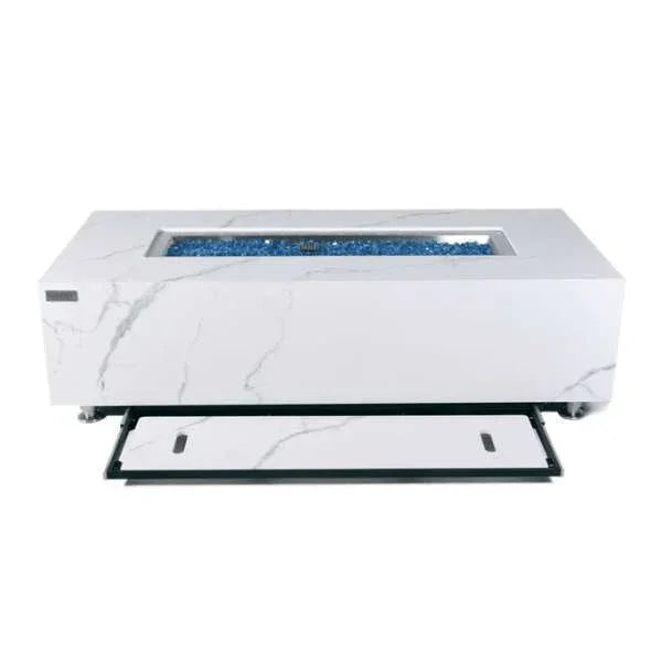 Elementi Plus Carrara Marble Pocelain Fire Table OFP121BW