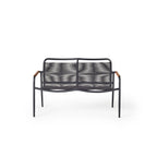 Marin Aluminum Outdoor Loveseat with Teak Rails and Cording