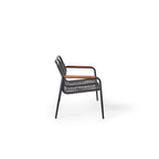 Marin Aluminum Outdoor Loveseat with Teak Rails and Cording