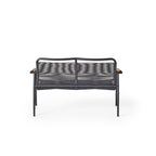 Marin Aluminum Outdoor Loveseat with Teak Rails and Cording