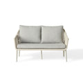 Montecito Outdoor Loveseat with Dune Aluminum and Woven Rope