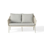 Montecito Outdoor Loveseat with Dune Aluminum and Woven Rope