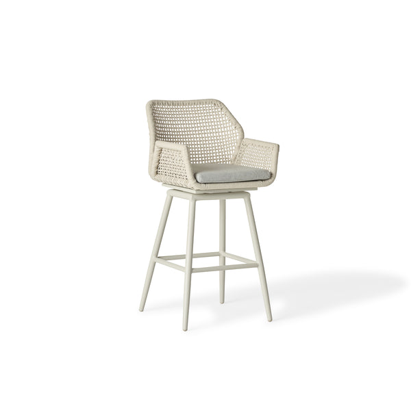 Montecito Swivel Bar Chair in Dune Aluminum