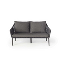 Montecito Outdoor Loveseat Charcoal Aluminum Frame with Rope