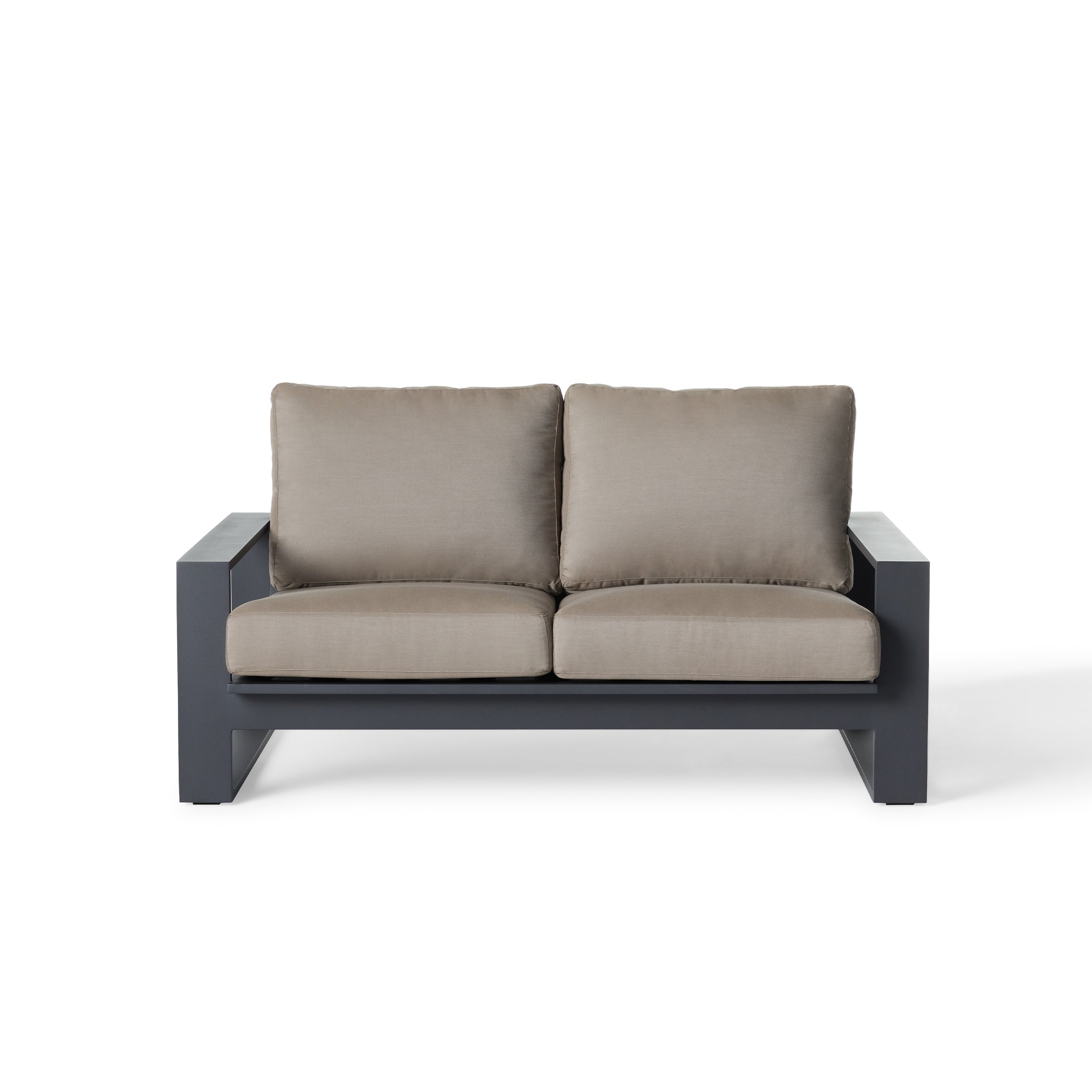 Nicasio Loveseat Charcoal Aluminum Powdercoated Metal Frame