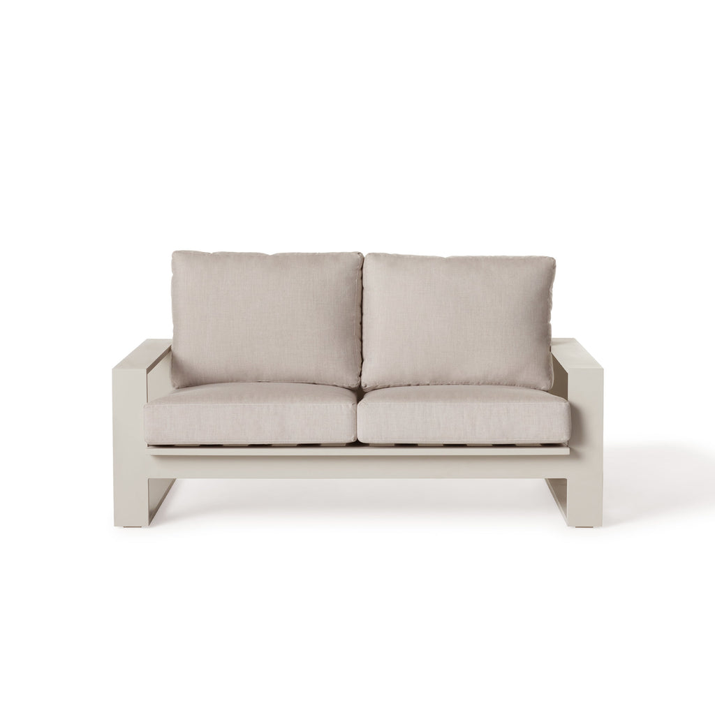 Nicasio Modern Outdoor Loveseat in Dune Aluminum