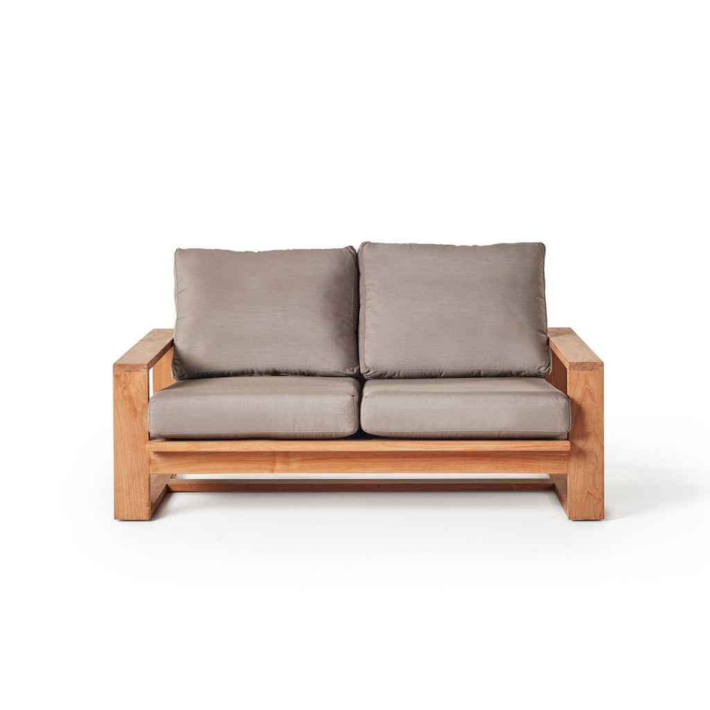 Nicasio Teak Loveseat with Sunbrella Cushions and Solid Frame