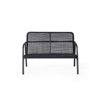 Presidio Aluminum Loveseat with Woven Rope in Charcoal