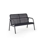 Presidio Aluminum Loveseat with Woven Rope in Charcoal